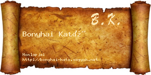 Bonyhai Kató névjegykártya